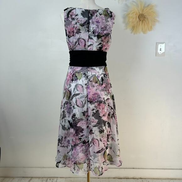 Dressbarn Women Y2K Floral Babydoll Midi Dress Size 10 Bloomcore Picnic Feminine - Picture 5 of 11
